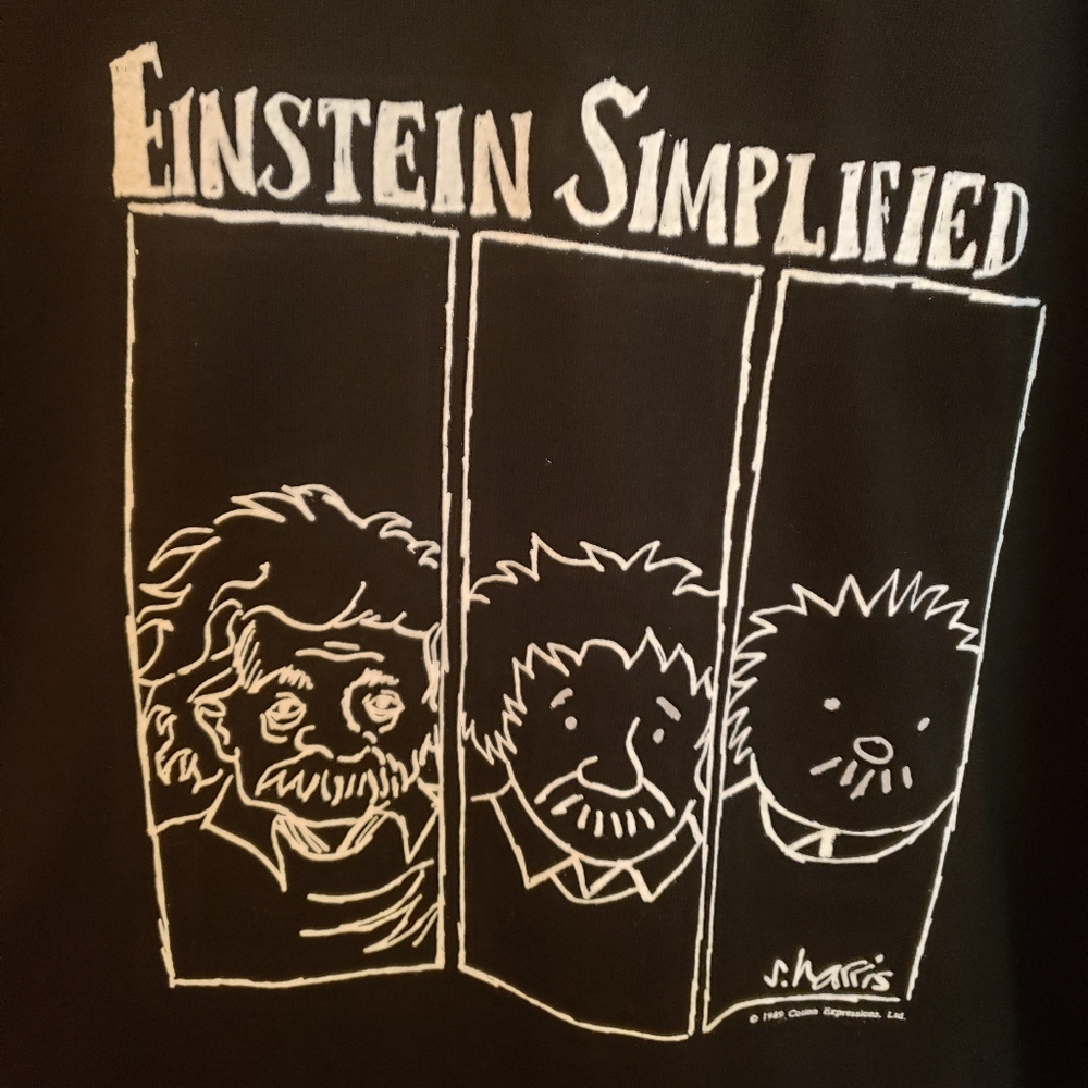 Einstein Simplified Black T-Shirt XL 100% Cotton NWOT